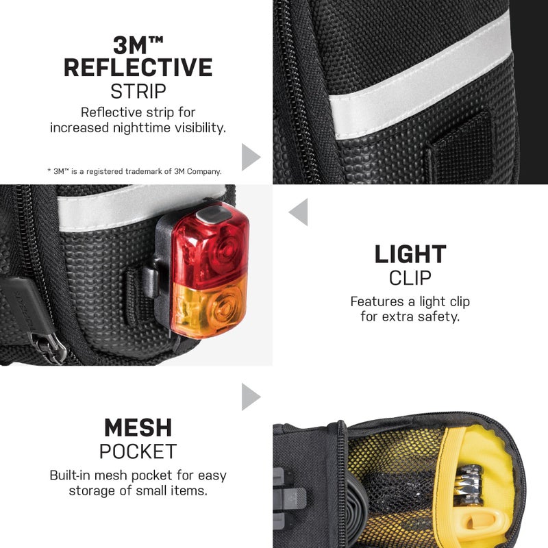 Topeak Aero Wedge Pack, w/ Fixer F11, Micro , Black, ï»¿L x W x H 6.6 x 14 x 8.1 cm / 2.6â€ x 5.5â€ x 3.2â€ - Image 5